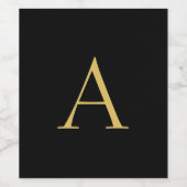 Étiquette Pour Bouteilles De Vin Monogramme couleur or noir professionnel (Étiquettes simples)