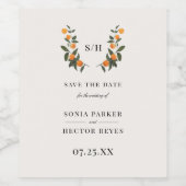 Étiquette Pour Bouteilles De Vin Monogramme de citron vert (Étiquettes simples)