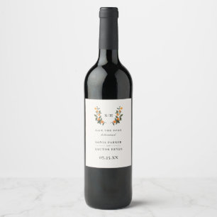 Étiquette Pour Bouteilles De Vin Monogramme de citron vert