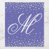 Étiquette Pour Bouteilles De Vin Monogramme de diamants violets personnalisés (Étiquettes simples)
