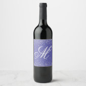 Étiquette Pour Bouteilles De Vin Monogramme de diamants violets personnalisés (Devant)
