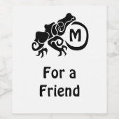 Étiquette Pour Bouteilles De Vin Monogramme de grenouille tribale Wick (Étiquettes simples)