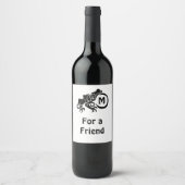 Étiquette Pour Bouteilles De Vin Monogramme de grenouille tribale Wick (Devant)