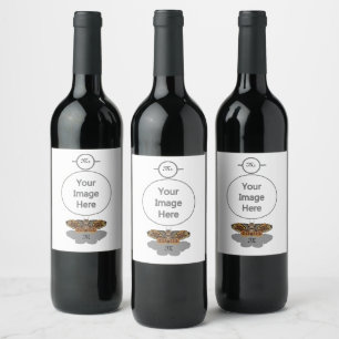 Étiquette Pour Bouteilles De Vin Monogramme de papillon de Brahmin
