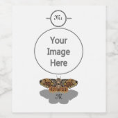 Étiquette Pour Bouteilles De Vin Monogramme de papillon de Brahmin (Étiquettes simples)