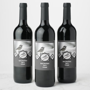 Étiquette Pour Bouteilles De Vin Monogramme de poulet de montagne adorable Photo