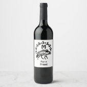 Étiquette Pour Bouteilles De Vin Monogramme d'hyène tribus (Devant)