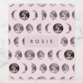 Étiquette Pour Bouteilles De Vin Monogramme Dreamsical Lune Phases Cadeaux (Étiquettes simples)