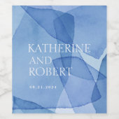 Étiquette Pour Bouteilles De Vin Monogramme Mariage des formes d'aquarelle moderne (Étiquettes simples)