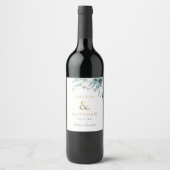 Étiquette Pour Bouteilles De Vin Monogramme Mariage d'espere florale de luxe (Devant)