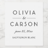 Étiquette Pour Bouteilles De Vin Monogramme Mariage moderne noir et blanc (Étiquettes simples)