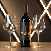 Étiquette Pour Bouteilles De Vin Monogramme moderne Monogramme initial élégant chic