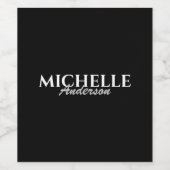 Étiquette Pour Bouteilles De Vin Monogramme moderne simple (Étiquettes simples)