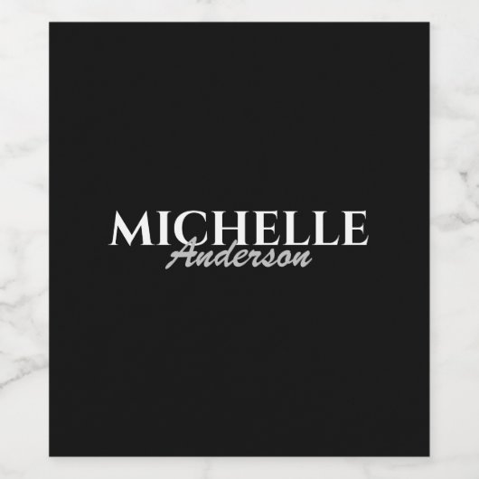 Étiquette Pour Bouteilles De Vin Monogramme moderne simple (Étiquettes simples)