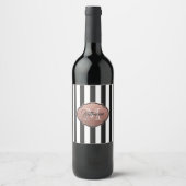 Étiquette Pour Bouteilles De Vin Monogramme noir et blanc (Devant)