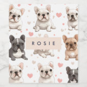 Étiquette Pour Bouteilles De Vin Monogramme Personalized Adorable French Bulldog (Étiquettes simples)