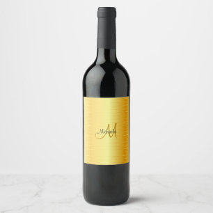 Étiquette Pour Bouteilles De Vin Monogramme personnalisé Elegant Modèle de look o