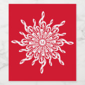 Étiquette Pour Bouteilles De Vin Monogramme rouge de Noël G-Clef Snowflake (Étiquettes simples)