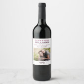 Étiquette Pour Bouteilles De Vin Monogramme Rustique Mariage Rouge Bourgogne (Devant)