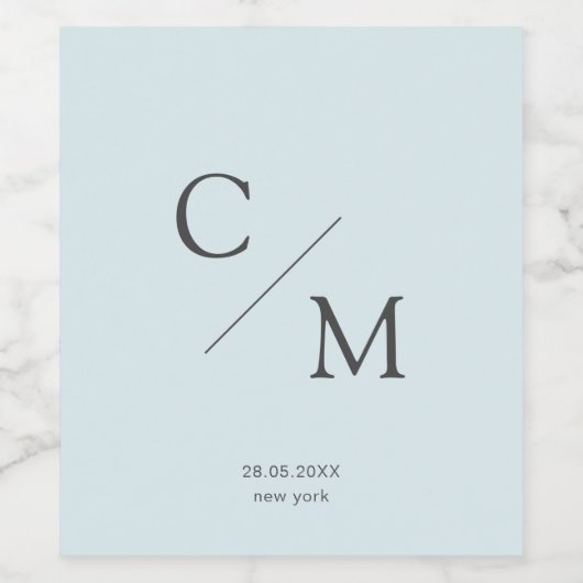 Étiquette Pour Bouteilles De Vin monogramme simple et élégant (Étiquettes simples)