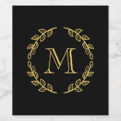 Étiquette Pour Bouteilles De Vin Monogramme vintage (Étiquettes simples)