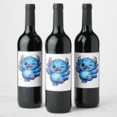 Étiquette Pour Bouteilles De Vin Monstre Bleu Mignon (Bouteilles)