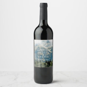 Étiquette Pour Bouteilles De Vin montagne rustique aquarelle bouteille de vin maria