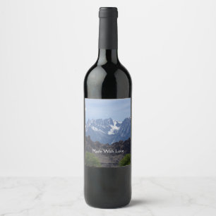 Étiquette Pour Bouteilles De Vin Montagnes enneigées de Lone Pine