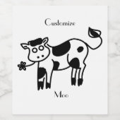 Étiquette Pour Bouteilles De Vin Moo Cow Thunder_Cove (Étiquettes simples)