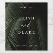 Étiquette Pour Bouteilles De Vin Moody Tropics Mariage (Étiquettes simples)