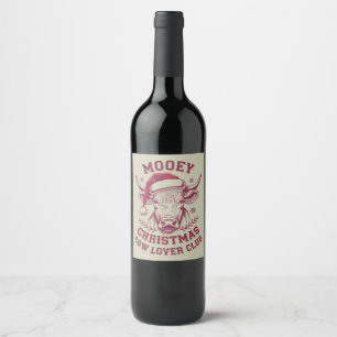 Étiquette Pour Bouteilles De Vin Mooey Noël Western Cow Lover Club Saison de Noël