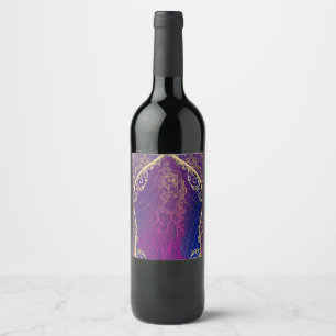 Étiquette Pour Bouteilles De Vin Moroccan Purple & Gold Arabian Belly Dancing Glam