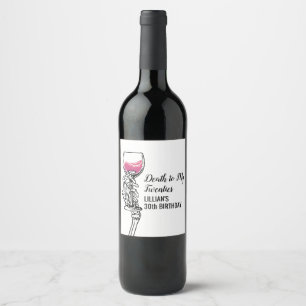 Étiquette Pour Bouteilles De Vin Mort à mes 20 ans Anniversaire Étiquette de vin cr