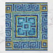 Étiquette Pour Bouteilles De Vin Mosaic Tile Greek Meander Key (Étiquettes simples)