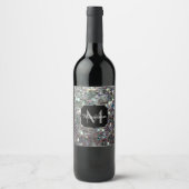 Étiquette Pour Bouteilles De Vin Mosaïque argentée brillante (Devant)