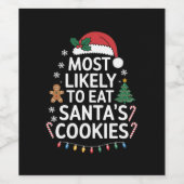 Étiquette Pour Bouteilles De Vin Most Likely To Eat Santas (Étiquettes simples)