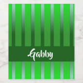 Étiquette Pour Bouteilles De Vin Motif à bandes texturées vertes (Étiquettes simples)