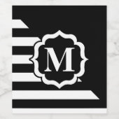 Étiquette Pour Bouteilles De Vin Motif Abstrait noir et blanc (Étiquettes simples)
