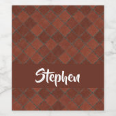 Étiquette Pour Bouteilles De Vin motif Brown en brique (Étiquettes simples)