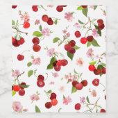 Étiquette Pour Bouteilles De Vin Motif Cerise 1 (Étiquettes simples)