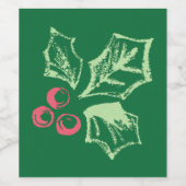 Étiquette Pour Bouteilles De Vin Motif Chalk Mistletoe (Étiquettes simples)