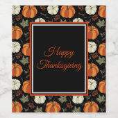 Étiquette Pour Bouteilles De Vin Motif Citrouille d'automne (Étiquettes simples)