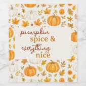 Étiquette Pour Bouteilles De Vin Motif Citrouille mignon | Thanksgiving (Étiquettes simples)