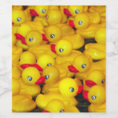 Étiquette Pour Bouteilles De Vin Motif de canards en caoutchouc jaune mou (Étiquettes simples)