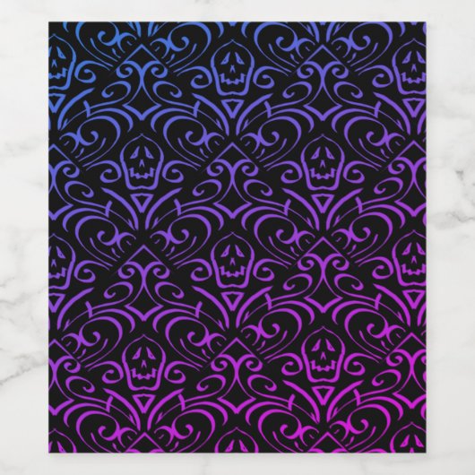 Étiquette Pour Bouteilles De Vin Motif de crâne gothique (Étiquettes simples)