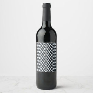 Étiquette Pour Bouteilles De Vin Motif de la grille noire
