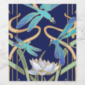 Étiquette Pour Bouteilles De Vin Motif de libellules Art nouveau (Étiquettes simples)