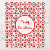 Étiquette Pour Bouteilles De Vin Motif de Noël festif (Étiquettes simples)