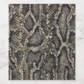 Étiquette Pour Bouteilles De Vin motif de peau de serpent brun | (Étiquettes simples)