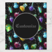 Étiquette Pour Bouteilles De Vin Motif de potions magiques (Étiquettes simples)
